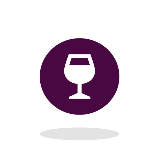 A glass of wine icon to represent how relaxed you'll feel reading the popular romance fiction and hidden gems you're going to find through our emails!